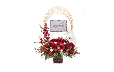 Grand opening flower basket - congratulatory words
